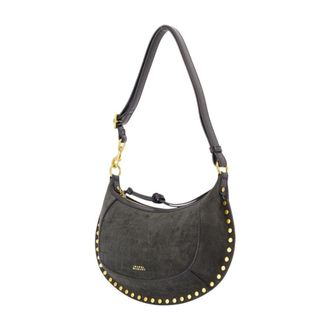 Isabel Marant Womens Oskan Moon Shoulder Bag Black Goatskin