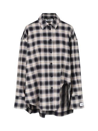 The Attico Classic Plaid Shirt with Asymmetrical Hem