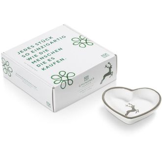 Gmundner Keramik Gmundner Keramik - Gmundner Cer&aacute;mica Ciervo Gris, Cuenco En Forma De Coraz&oacute;n (l 10 Cm)