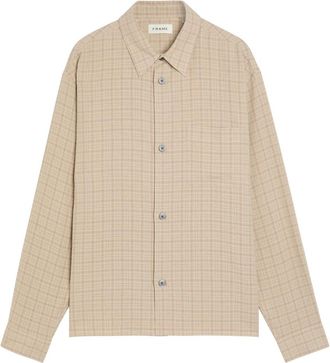Frame Denim Plaid Woven Shirt - Beige - XL