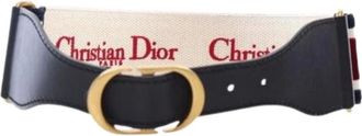 Dior Pre-owned Belts, female, Multicolor, Size: ONE SIZE Pre-owned Vintage Canvas and Leather Belt