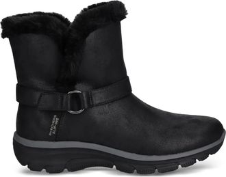 Skechers fur-trim buckle boots - women - Suede/Lamb Shearling/Rubber - 36 - Black