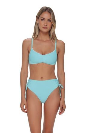 Swim Systems Malia High Waist Bikini Swim Bottoms in Aqua Haze Rib at Nordstrom, Size X-Small