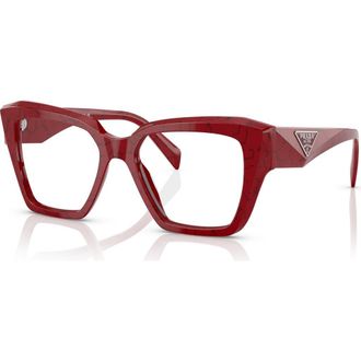 Prada 51mm Square optical glasses in Red at Nordstrom