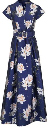 Sachin & Babi Abito lungo a fiori con cintura - Blu