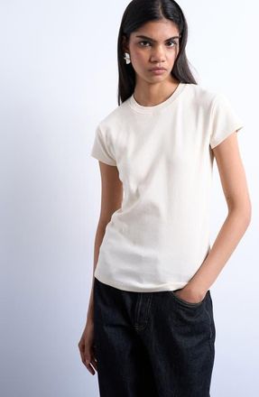 Topshop Everyday Crewneck T-Shirt in Stone at Nordstrom, Size Medium