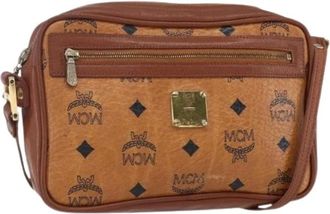 MCM Pre-owned Cross Body Bags, female, Brown, Size: ONE SIZE Pre-owned Plastic Shoulder Bag