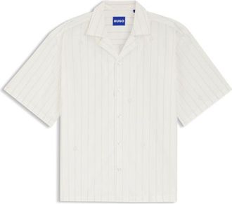 HUGO BOSS Printed relaxed-fit shirt in cotton poplin