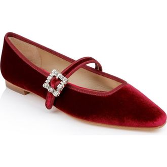 Badgley Mischka Brystol Mary Jane Flat in Red Velvet at Nordstrom Rack, Size 6.5