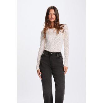 Morgan T-shirt met ronde hals en lange mouwen