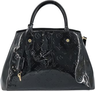 Louis Vuitton Montaigne Handbag Monogram Vernis Black Patent_Leather Handbag (Pre-Owned)