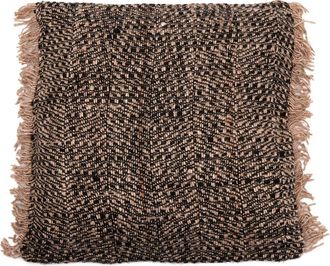 Bazar Bizar Funda de coj&iacute;n de algod&oacute;n en negro y cobre 60x60x10 cm