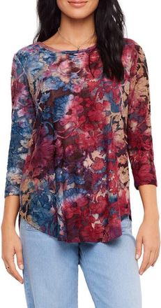 Karen Kane Floral Shirttail Top in Wine at Nordstrom, Size X-Small