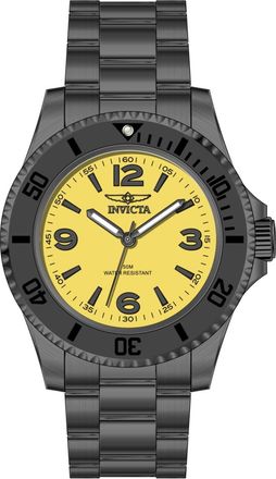 Invicta Specialty 69713 Herenhorloge - Quartz Uurwerk - Roestvrij Staal met Gele Wijzerplaat - 40 mm