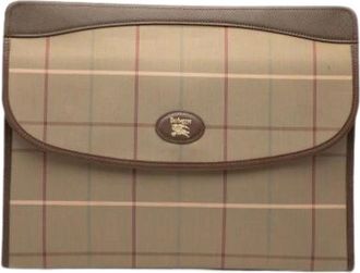 Burberry Pre-owned Clutches, female, Brown, Size: ONE SIZE Pre-owned Canvas Clutch