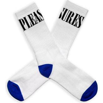 Pleasures Monitor Logo Inarsia Cotton Crew Socks in White at Nordstrom