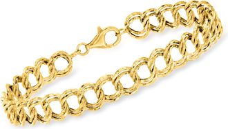 Ross-Simons 14kt Yellow Gold Double-Oval Link Bracelet