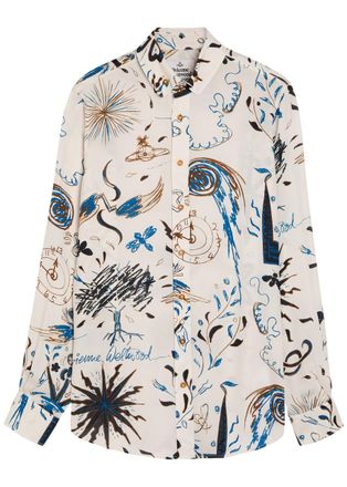 Vivienne Westwood Printed Krall Chiffon Shirt - White - 52 (IT52 / XL)