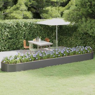 vidaXL Jardinera Arriate Acero Galvanizado Gris 507x100x36 Cm Vidaxl