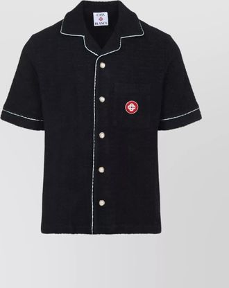 Casablanca monogram towelling shirt chest pocket