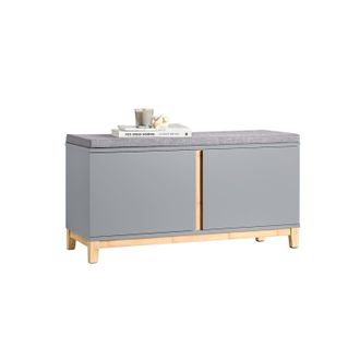 SoBuy Banco Zapatero De Entrada Banco De Almacenamiento Con 2 Puertas 90 X 34 X 47 Cm Gris Fsr117-hg Sobuy Es