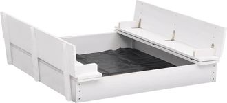 vidaXL Arenero Infantil De Madera De Abeto Blanco 95x90x15 Cm Vidaxl