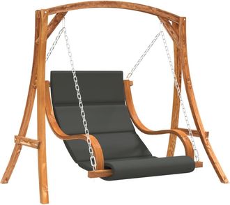 vidaXL Vidaxl - Columpio Con Coj&iacute;n Madera Maciza Abeto Con Acabado De Teca Antracita