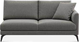 Castlery Lena Right Arm 2 Seater Sofa Customized, Dark Grey Performance Classic Twill, Matte Black Legs, Spill Resistant, Removable Covers for Castlery