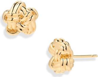 Bottega Veneta Knotted Stud Earrings in 8120 Yellow Gold at Nordstrom
