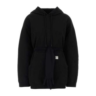 Maison Margiela Hoodies, female, Black, Size: S Mini Sweatshirt Dress