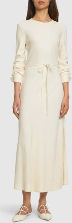 Forte_Forte Stretch Cady Crepe Wrapover Dress In White
