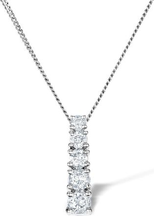 The Diamond Store 5 Stone Drop 0.33ct Lab Diamond and 9K White Gold Pendant G4066