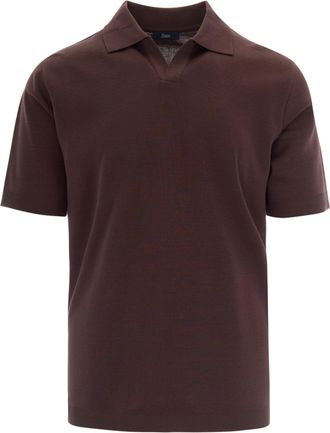Herno Double-Layered Piquet Cotton Polo Shirt with Ribbed Detailing