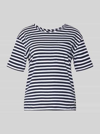 Monari T-Shirt mit Rundhalsausschnitt und Brusttasche in Marine, Gr&ouml;&szlig;e 34