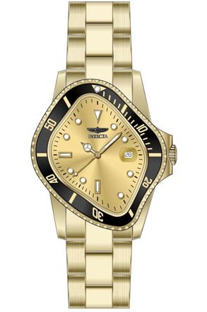 Invicta Artist 51005 Herenhorloge - Quartz Uurwerk - Roestvrij Staal met Gouden Wijzerplaat - 40 mm