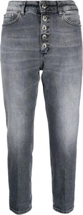 Dondup Slim-fit Jeans - Dames - Cropped Jeans - Grijs - W25 - Katoen - Jeans