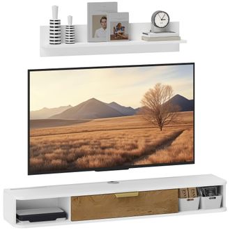 OEM Conjunto Mueble Tv Y Estante De Pared Con Armario Y Compartimentos Abiertos Organizaci&oacute;n De Espacio Y Montaje En Pared