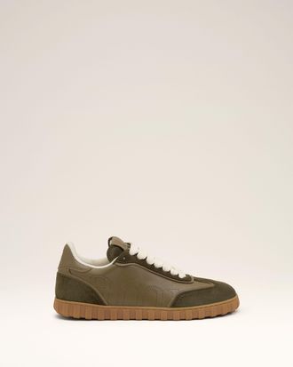 Ami Green Cowhide Leather Step Sneakers Green - 36 - Unisex