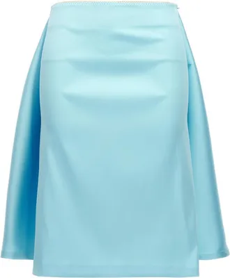 Sportmax Light Blue Pleated Skirt