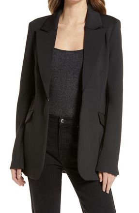 Good American Scuba Knit Blazer in Black001 at Nordstrom, Size Medium