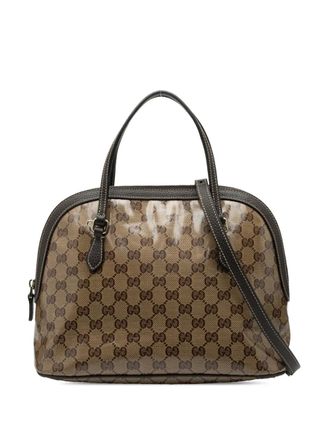 Gucci 2016-2025 Medium GG Crystal Dome satchel - women - Calf Leather - One Size - Brown