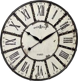 TFA Dostmann Tfa Reloj De Pared, Metal, Negro/blanco, 60 X 60 X 4.5 Cm