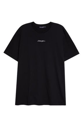 Dolce & Gabbana Beauty Embroidered Logo T-Shirt in N0000 Black at Nordstrom, Size 38 Us