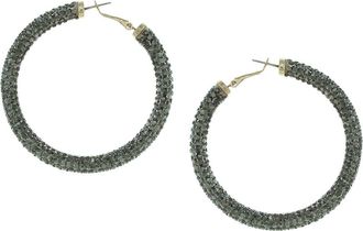 Olivia Welles Carm Crystal Hoop Earrings in Gold /Gunmetal at Nordstrom Rack