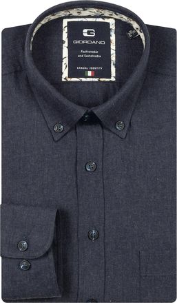 Giordano overhemd donkerblauw buttom down