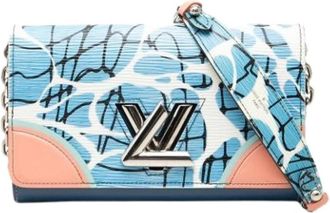 Louis Vuitton Pre-owned Twist Wallet on Chain - Dames - Vintage Schoudertas - Blauw - ONE Size - Leer - Vintage