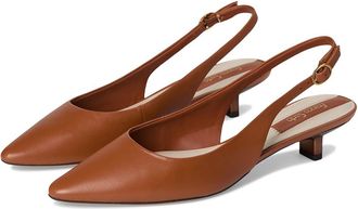 Franco Sarto Pura Slingback Shoes Womens Shoes Cognac Brown Leather : 9.5 M