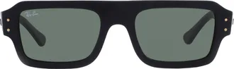 Ray-Ban Ray Ban FLACKO BIO BASED Green Rectangular Unisex Sunglasses RB4454F 667731 53