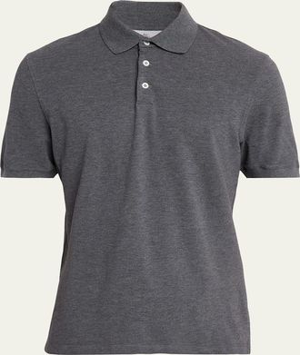 Brunello Cucinelli Mens Cotton Classic Fit Polo Shirt