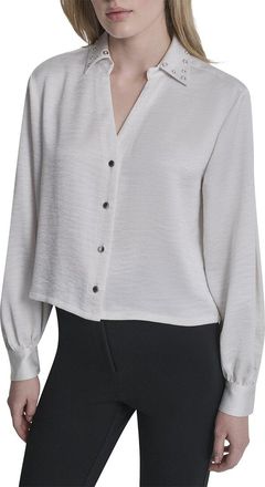 DKNY Dkny Stud Collar Y-Neck Shirt